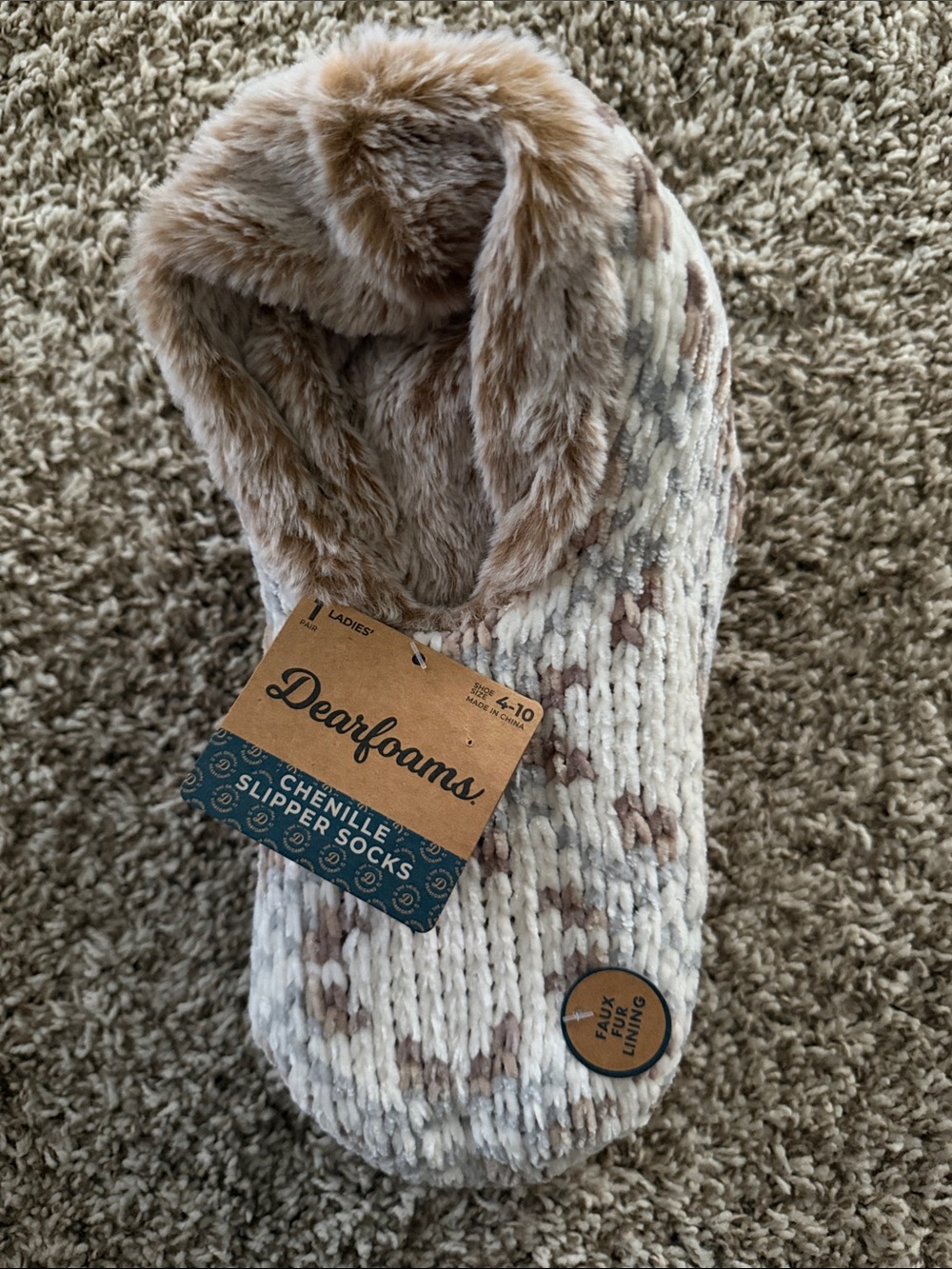 Dearfoams Chenille Slipper Socks Women’s size 4-10